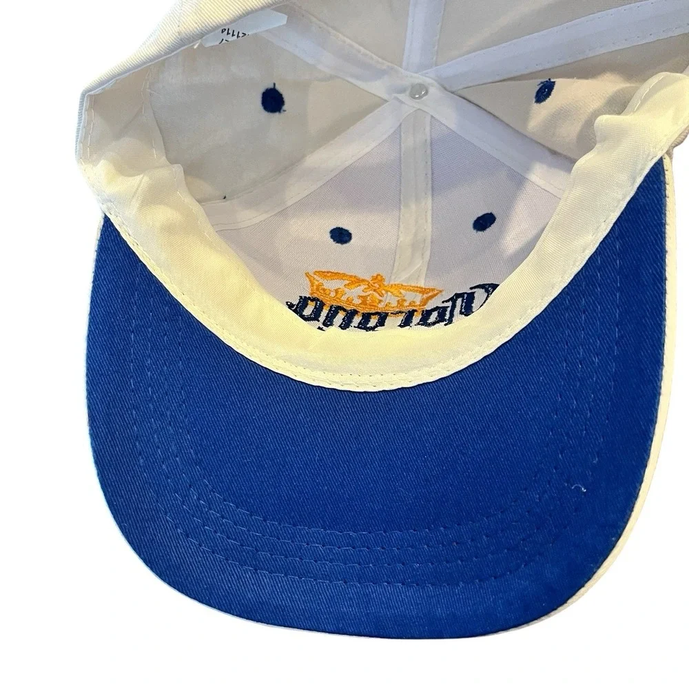 Corona Light Hat Cap Adult White Hook & Loop Cotton La Vida Mas Fina Beer Logo